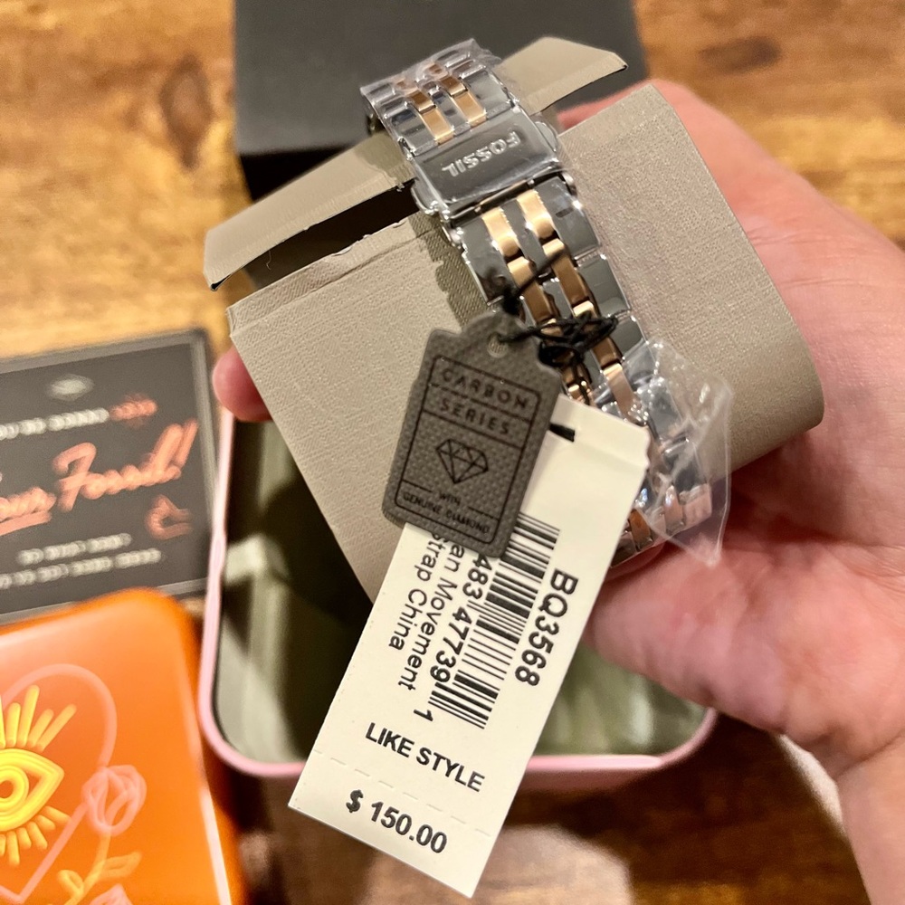 Fossil Two-Tone Silver and Gold Women's Bracelet Watch - Picture 5 of 10